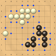 Two white groups and two black groups